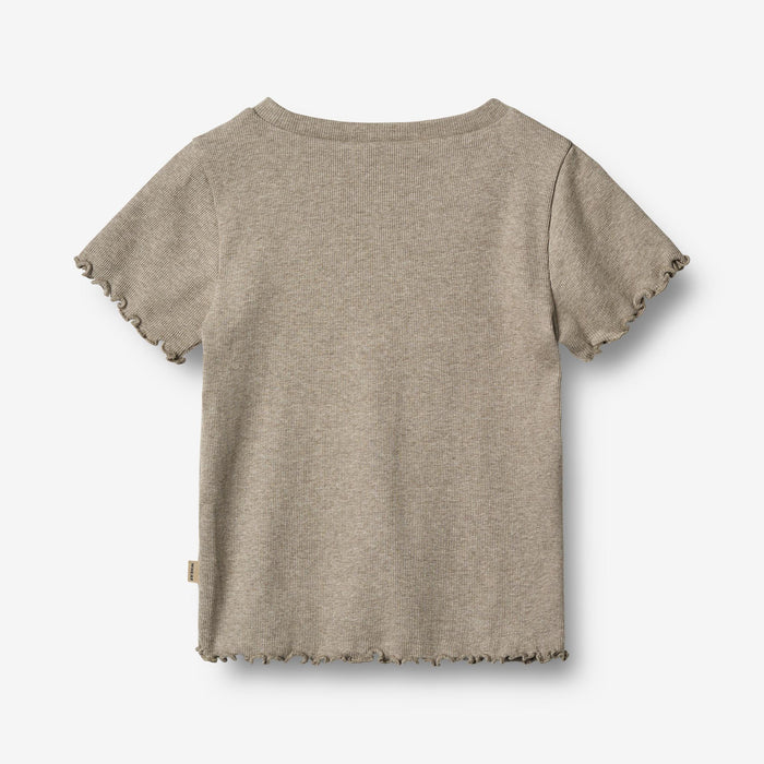 Wheat Main Rib T-shirt S/S Alicia T-Shirt 0072 gravel melange