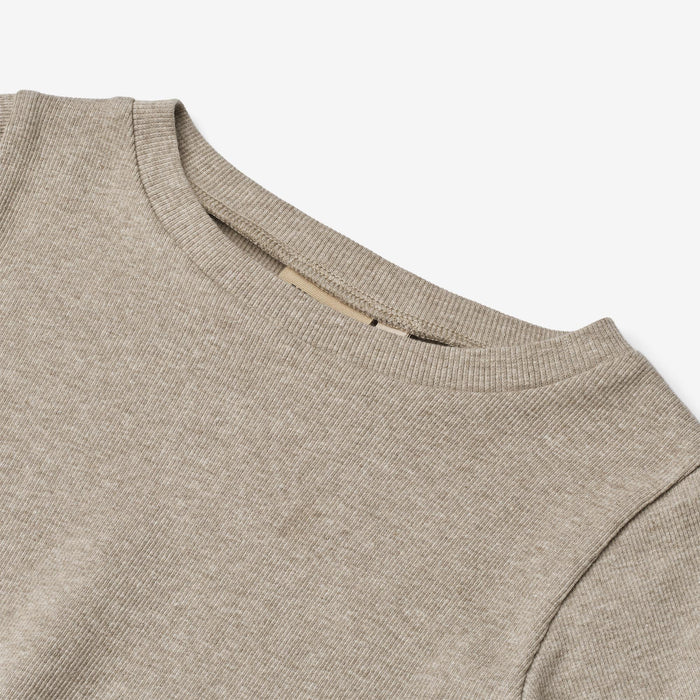 Wheat Main Rib T-shirt S/S Alicia T-Shirt 0072 gravel melange