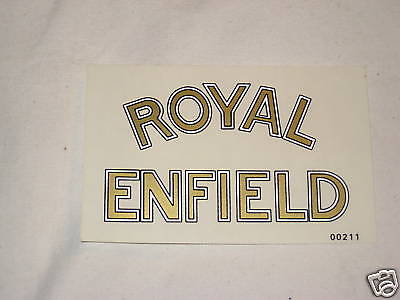 ROYAL ENFIELD motorcycles logo vinyl decal white gold