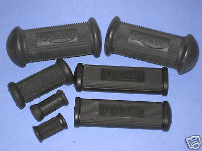 Rubber set foot rest shifter kick start Triumph logo footrest rubbers shift kick