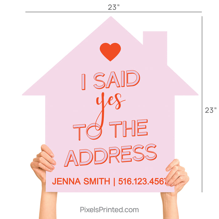 said yes to the address house shaped photo prop