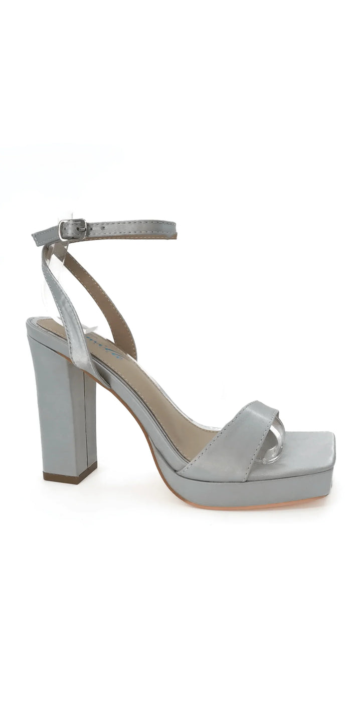 silver/size/6/ Camille La Vie/Satin Block Heel Platform Ankle Strap Sandal /right