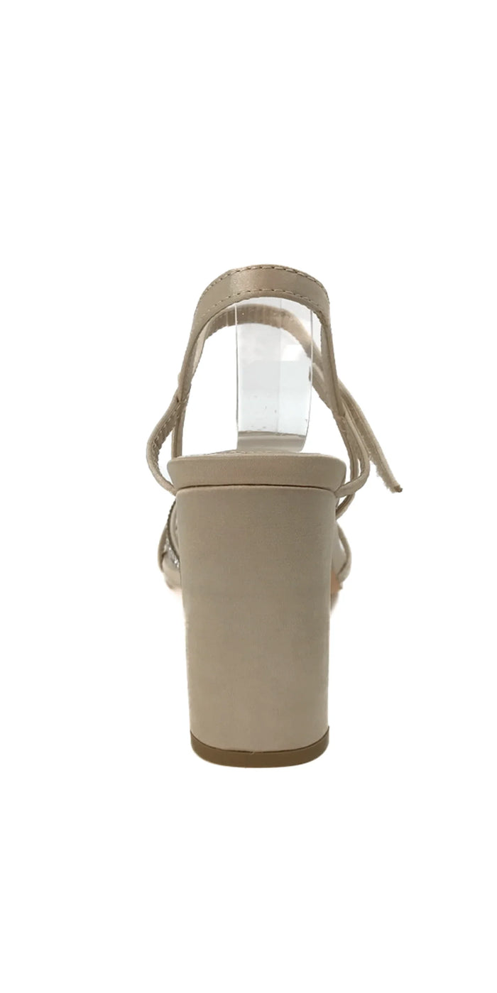 nude/size /6/ Camille La Vie/Satin High Heel Ankle Strap Sandal / back