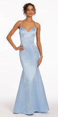 light-blue/size/4/missy/Camille La Vie/Satin Mermaid Sweetheart Dress /front