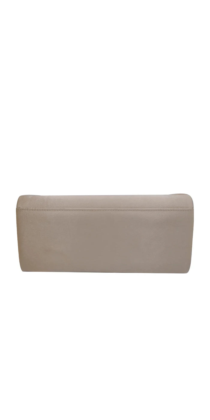 nude/no size/Camille La Vie/Satin Rectangle Handbag with Pleated Knot Detail/back