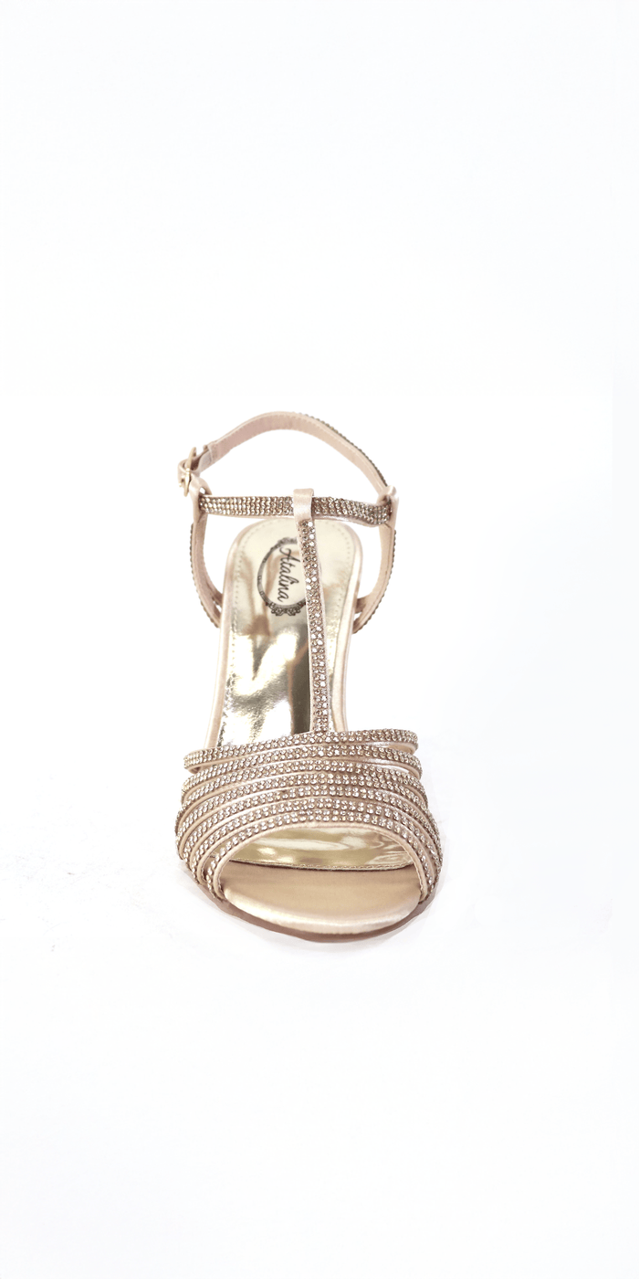 nude/size/6/Camille La Vie/Satin Rhinestone Strappy High Heel Sandal /front