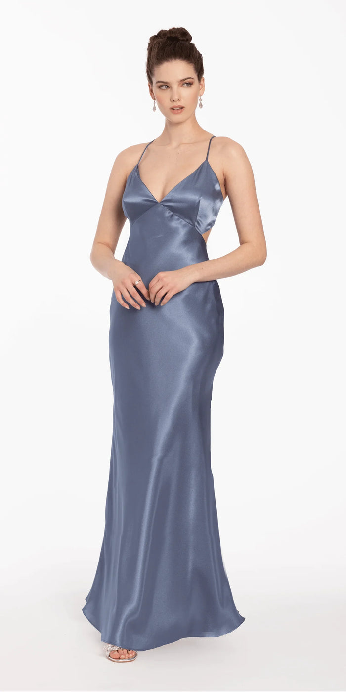 dusty-blue/size/4/missy/Camille La Vie/Satin Slip Tie Back Dress/front