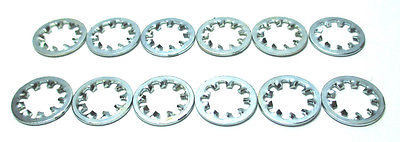 Serrated Lock Washers 1/4" Zinc Set of 12 Internal-Tooth 0.256" ID 0.478" OD