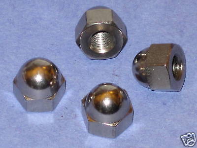 set of 4 Acorn nuts 3/8"-26 CEI Triumph BSA 1959-68 stainless steel dome nut