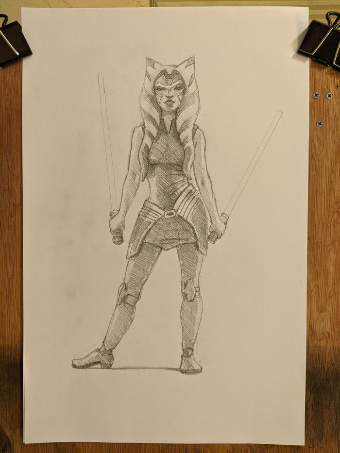 SKETCH II: Ahsoka Tano 11"x17" by Christopher Clark