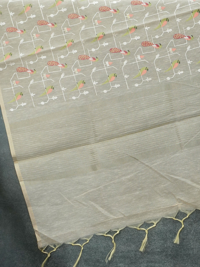 Slub Cotton Saree With Embroidery Pattern | TTDS3497