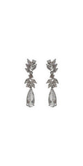 silver/one size/ Camille La Vie/Small Tiered Cluster Teardrop Earrings /front