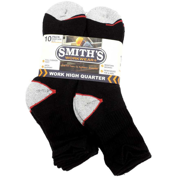 Smith's Workwear Men's Work Socks High Quarter 10 pk.
