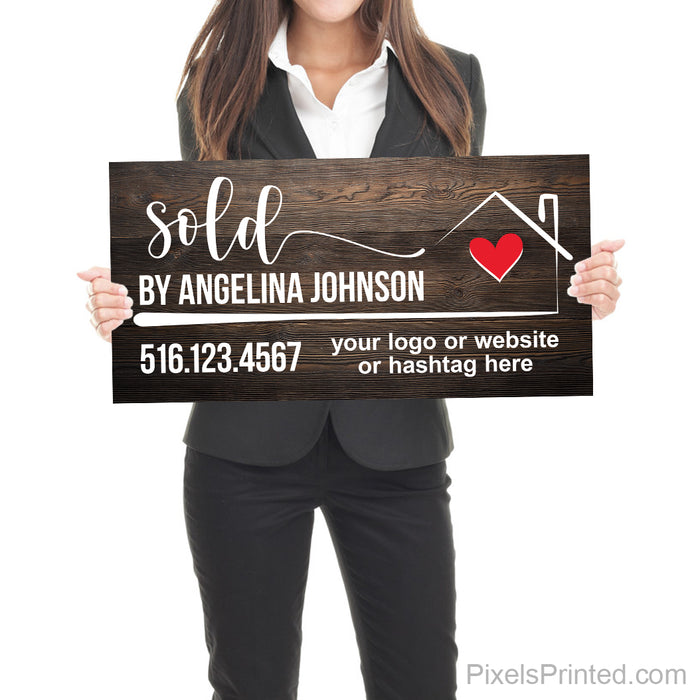 realtor sold home celebration photo sign