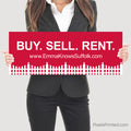 realtor closing photo sign with homeowners | buy sell rent realtor sign
