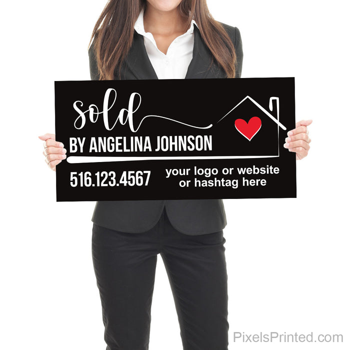 realtor sold home celebration photo sign
