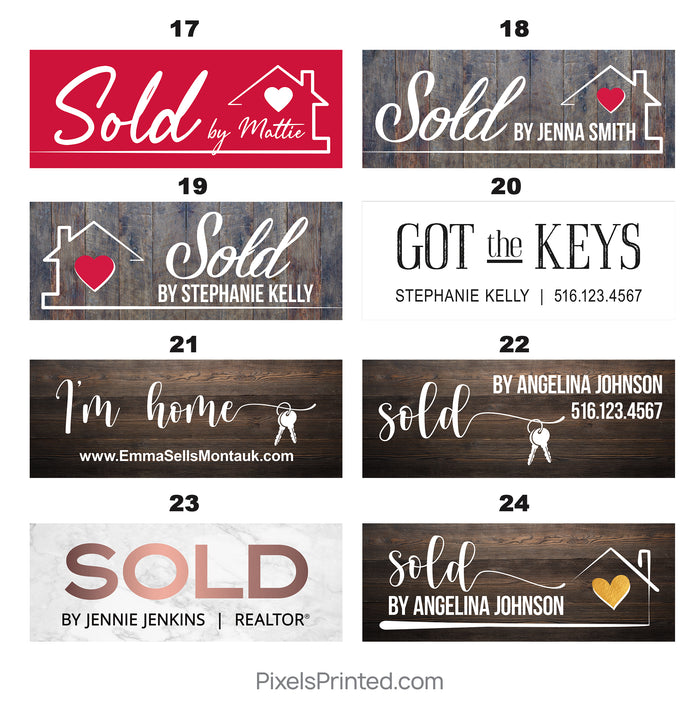 Just Sold Realtor Social Media Sign - PixelsPrinted