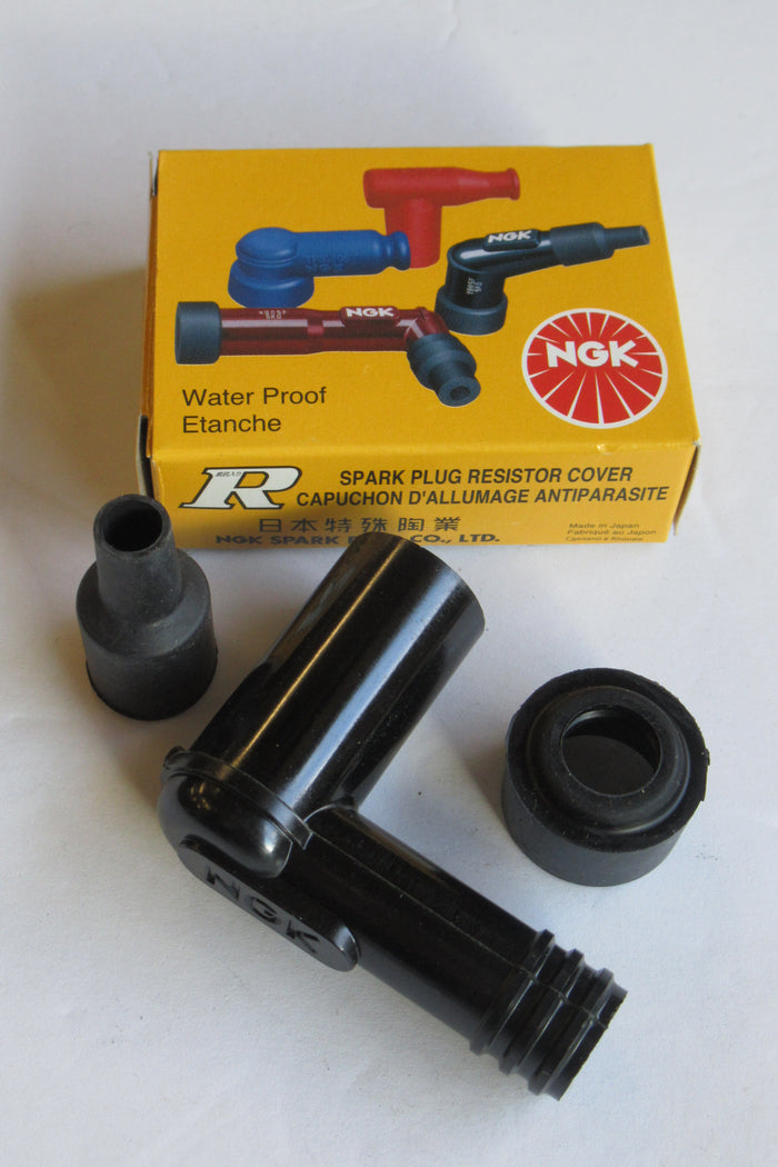 Spark plug cap 5K 5000 ohm resistive classic boot NGK electronic ignition 90 degree