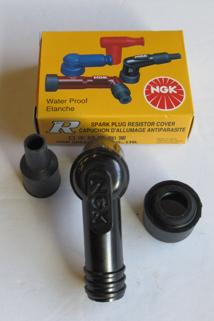 Spark plug cap 5K 5000 ohm resistive classic boot NGK electronic ignition 90 degree