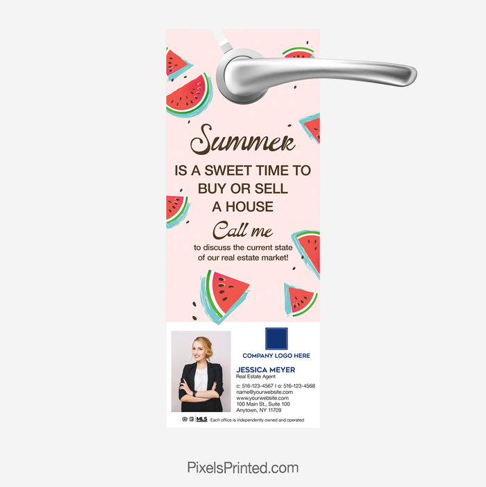 Summer buying and selling real estate door hanger for Coldwell Banker Realty