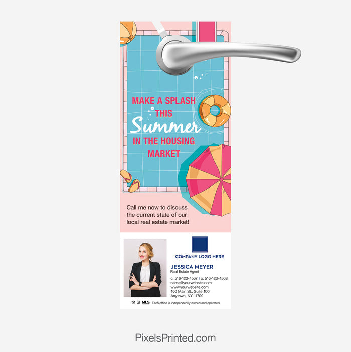 Summer real estate neighborhood farming door hanger for Coldwell Banker Realty