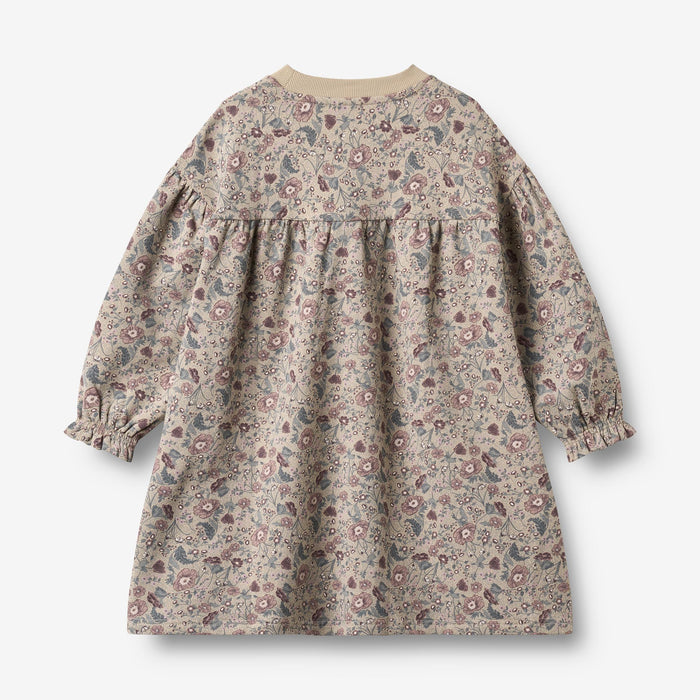 Wheat Main Sweat dress L/S Lilja Dress 9904 soft sand flowers