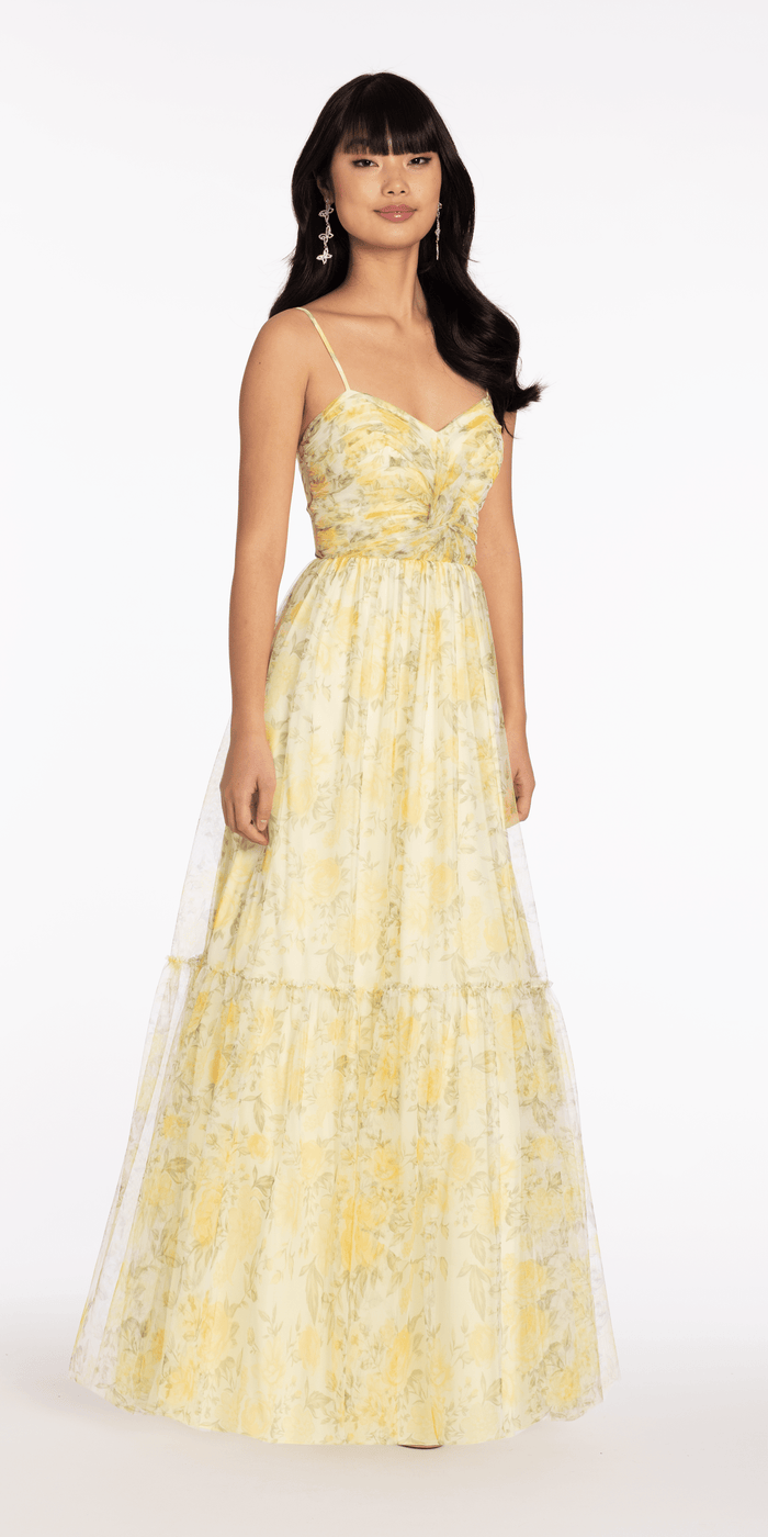 Sweetheart Mesh Floral Print Ballgown - Camille La Vie