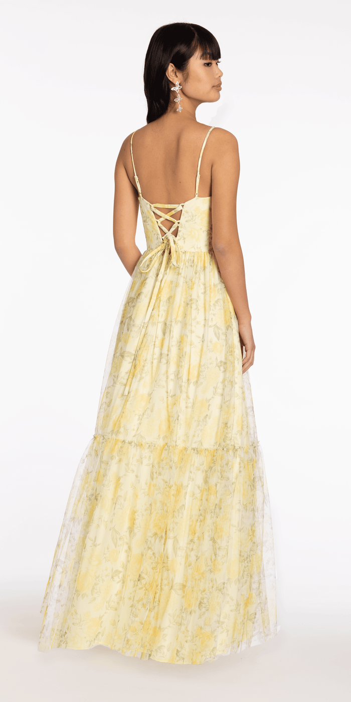 Sweetheart Mesh Floral Print Ballgown - Camille La Vie