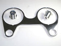 T-140 Instrument bracket aluminum & fork caps Triumph tach speedo mount plate