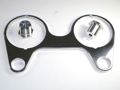 T-140 Instrument bracket aluminum & fork caps Triumph tach speedo mount plate