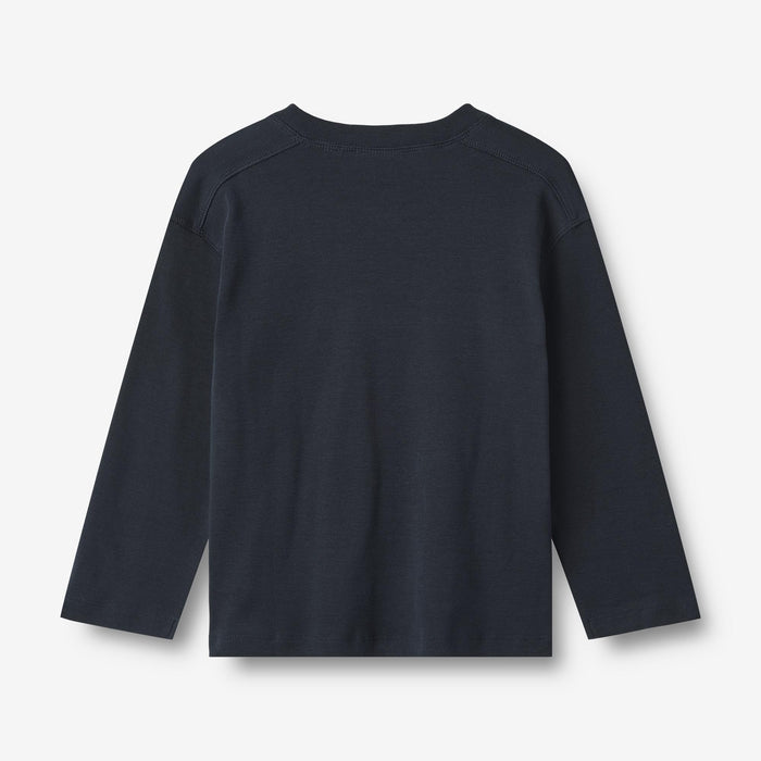 Wheat Main T-Shirt L/S Holger Jersey Tops and T-Shirts 1432 navy