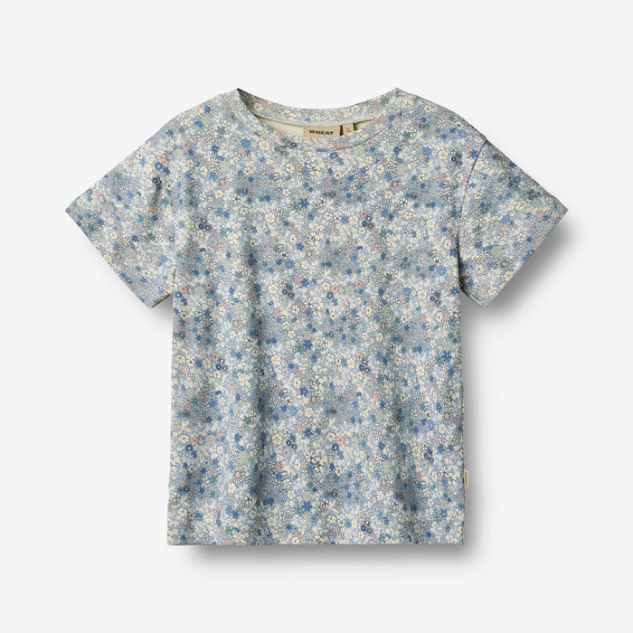 Wheat Main T-Shirt S/S Ella Jersey Tops and T-Shirts 9418 blue summer flowers