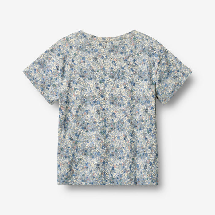 Wheat Main T-Shirt S/S Ella Jersey Tops and T-Shirts 9418 blue summer flowers