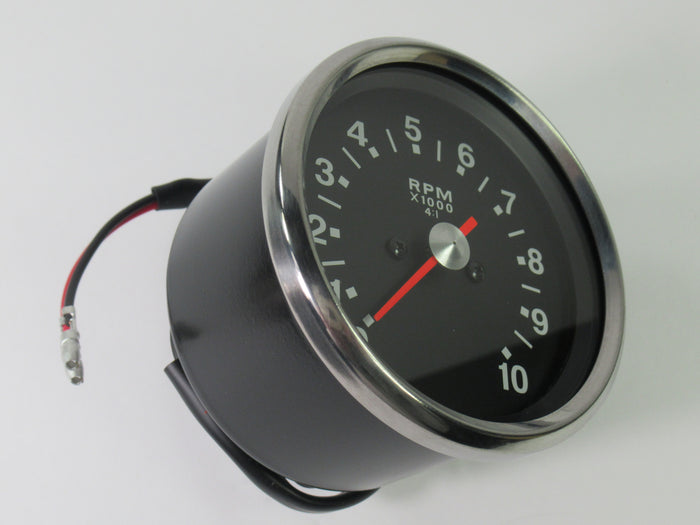 Tach Tachometer 99-0166 Black Triumph Norton smiths replica 4:1 ratio 0-10 RPM