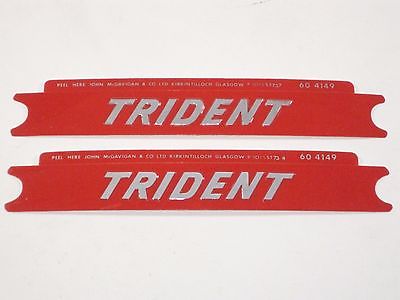 TRIDENT sidecover decal red Triumph side cover embossed sticker 60-4149