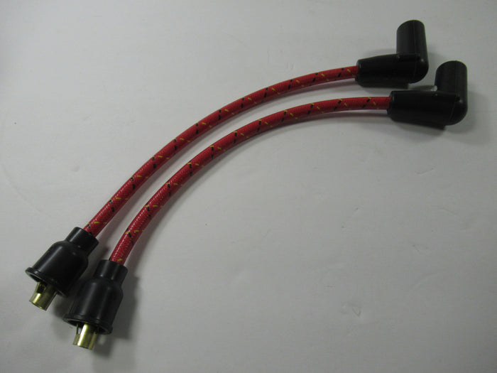 Triumph copper spark plug wires red woven cloth custom wire set T120 TR6 T100 650 500
