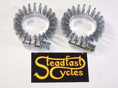 Triumph header clamps pair 71-0216 T120 TR6 exhaust clamp set rosetts 1 3/4"