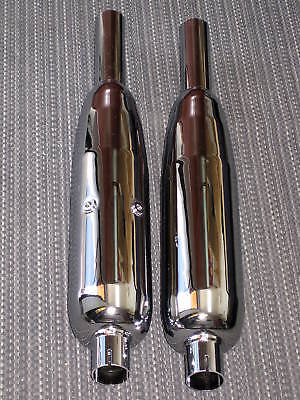 Triumph mufflers T120 TR6 unit 650 Burgess muffler set silencers 1 1/2" inlet