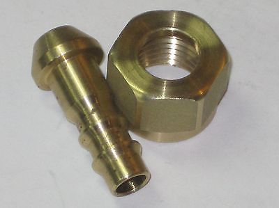Triumph Norton fuel Petcock Nut Brass Barbed Spigot 1/4" BSP 82-3182 T120 TR6