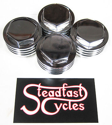 Triumph Pre-Unit TWIN Webco style Finned Rocker caps cap Set 70-1564 alloy cover