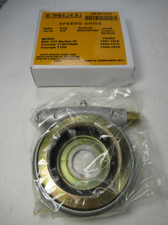 TRIUMPH speedo drive complete gear box 15/12 ratio 60-0637 BG5330/168