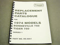 Triumph T140V TR7RV Replacement Parts Catalogue se1 manual book 1974 750 99-2251