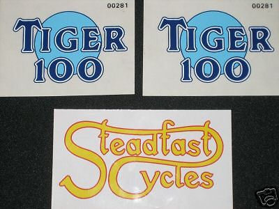 TRIUMPH Tiger 100 side cover vinyl decals vinyl peel