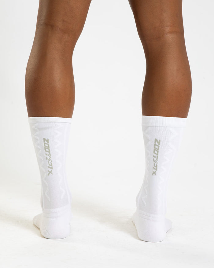 Zoot Sports HIGH SOCKS Unisex Ultra P1x Aero 7" Sock - White