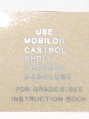 USE Mobiloil Castrol Shell Energol Essolube Decal Triumph Norton BSA decal