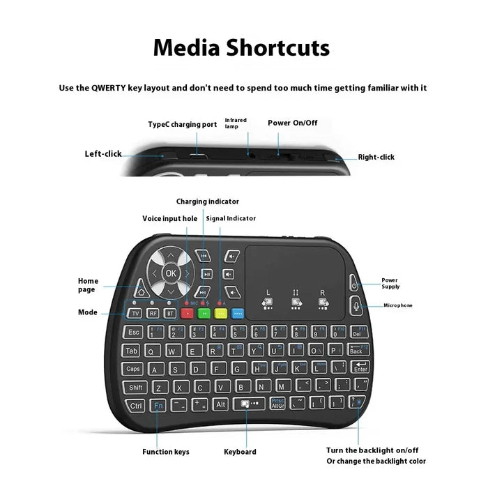 V6 Mini Wireless Keyboard