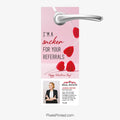 Valentine's Days-themed real estate door hanger for agents