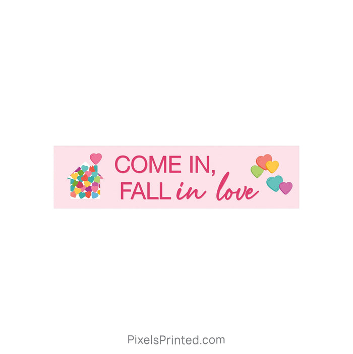 Valentine’s Day Real Estate Sign Rider – Fall in Love With a New Home PixelsPrinted