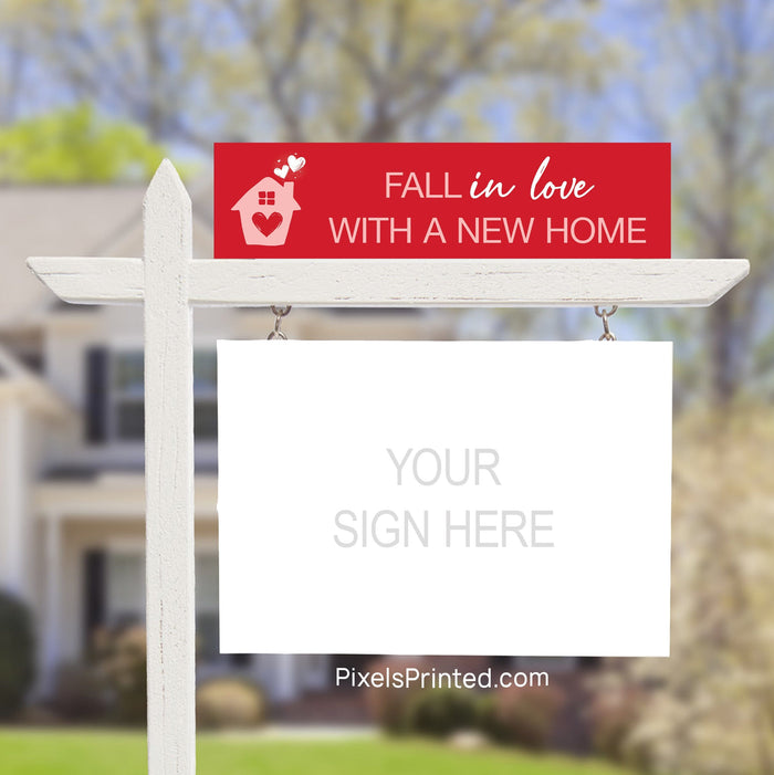 Valentine’s Day Real Estate Sign Rider – Fall in Love PixelsPrinted