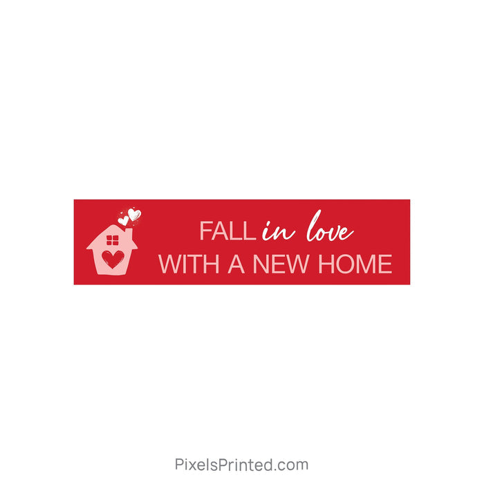 Valentine’s Day Real Estate Sign Rider – Fall in Love PixelsPrinted